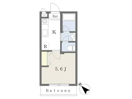 ルミエール三御堂(1K/3階)の間取り写真