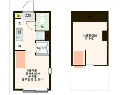 アーバンスカイ六郷(ワンルーム/1階)の間取り写真