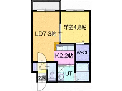 オルセー花園(1LDK/4階)の間取り写真