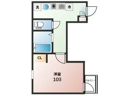 ファンズ蒲田(1K/1階)の間取り写真