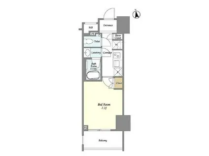 ルジェンテ新宿御苑前(1K/14階)の間取り写真