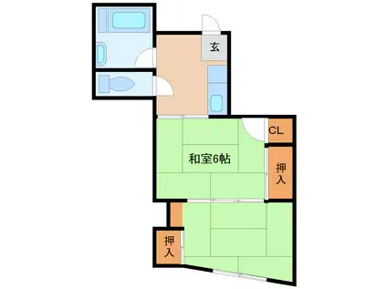 新立花ビル(2DK/5階)の間取り写真