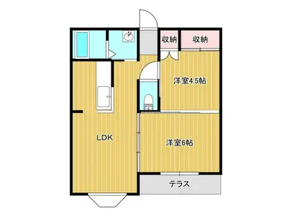 メゾンドシャルムA(2LDK/1階)の間取り写真
