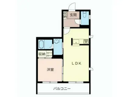 グルナーワルト菊名B棟(1LDK/1階)の間取り写真