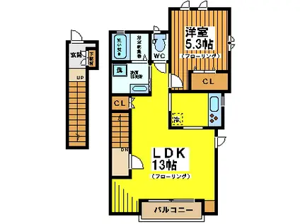 レイブランシス(1LDK/2階)の間取り写真