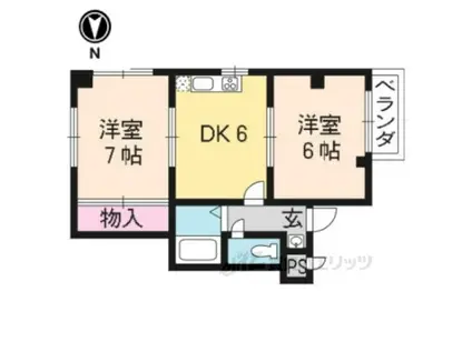 セーブルフジイ(2DK/2階)の間取り写真