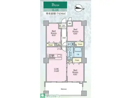 PJ TREE NEST(3LDK/4階)の間取り写真