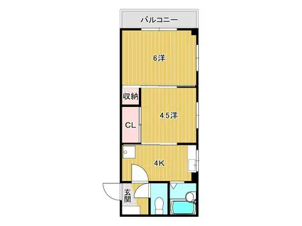 グランフィール幡生(2K/1階)の間取り写真