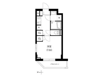 クレヴァンス神楽坂(1K/5階)の間取り写真