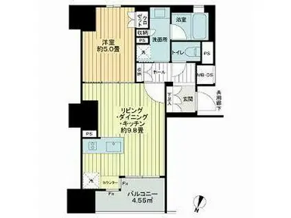 ネベル仙台一番町RECENT(1LDK/9階)の間取り写真