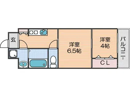 プランドール天王寺サウス(2K/5階)の間取り写真