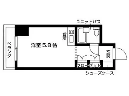 グリーンスクウェアー砧(ワンルーム/2階)の間取り写真