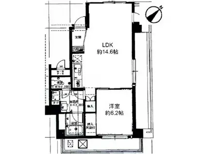 エル・アルカサル武蔵小山(1LDK/11階)の間取り写真