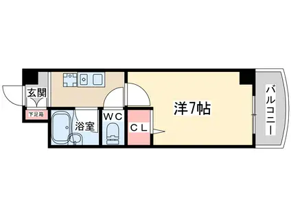 ノルデンハイムリバーサイド天神橋(1K/5階)の間取り写真