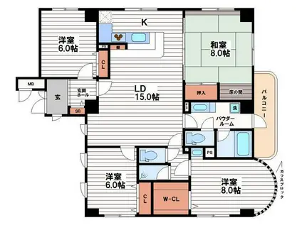 サンライズ長堀(4LDK/2階)の間取り写真