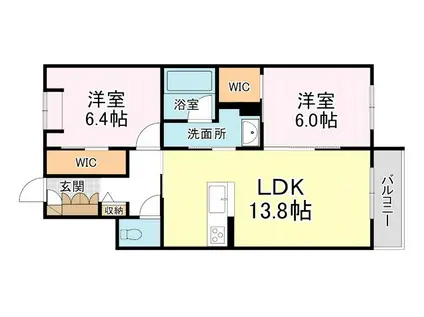 MAISON GRAND SOLEIL(2LDK/3階)の間取り写真