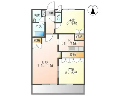 フォルトゥーナ(2LDK/1階)の間取り写真