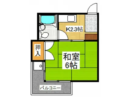 メゾンドールFT(1K/2階)の間取り写真