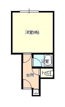 富田町コーポ(1K/2階)の間取り写真