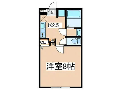 ブリランテ湘南台(1K/1階)の間取り写真