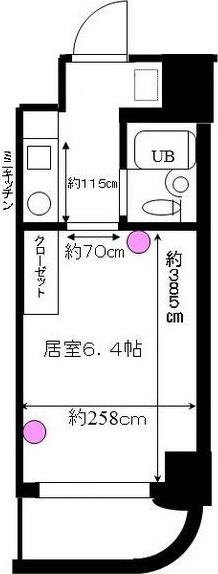 シャンブル72(1K/2階)の間取り写真