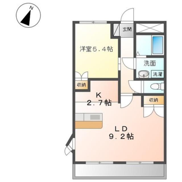 グランチェスタII(1LDK/1階)の間取り写真