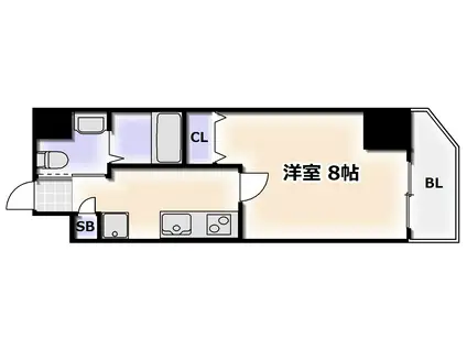 パークレーンミナミ(1K/8階)の間取り写真