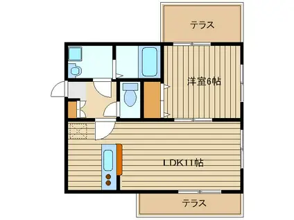ソレアード(1LDK/1階)の間取り写真