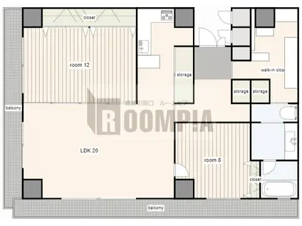 岐阜シティタワー43(2LDK/41階)の間取り写真