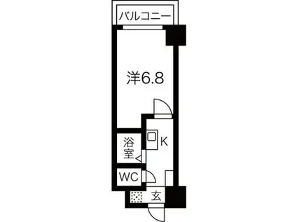クレスト泉(1K/11階)の間取り写真