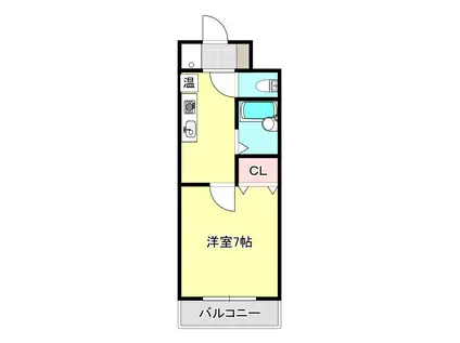 ビューテラスK(1K/1階)の間取り写真