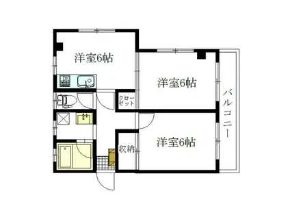 チェリーコーポラス(2DK/4階)の間取り写真