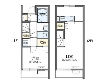 エムワイエー(1LDK/1階)の間取り写真