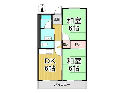 コーポ西台(2DK/3階)の間取り写真