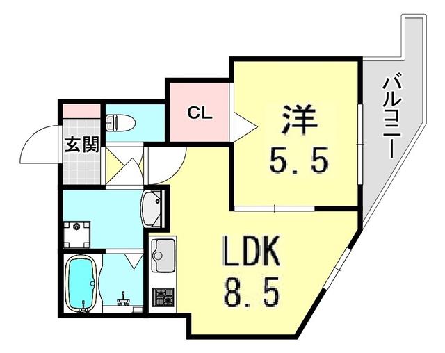 CAPRICORN(1LDK/3階)の間取り写真