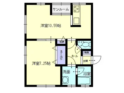 ドルチェヴィータI(1LDK/2階)の間取り写真