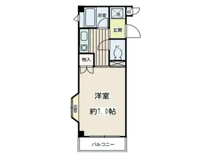 パレス新川崎(1K/2階)の間取り写真