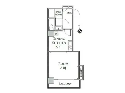 メゾンポメル小川(1DK/7階)の間取り写真