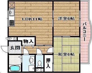CASA(2LDK/3階)の間取り写真