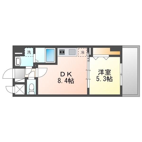 アンドーバーテラス識名(1LDK/1階)の間取り写真