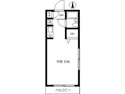 エルメゾン(ワンルーム/3階)の間取り写真