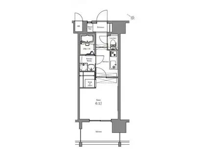 エンクレスト天神FOCUS(1K/6階)の間取り写真