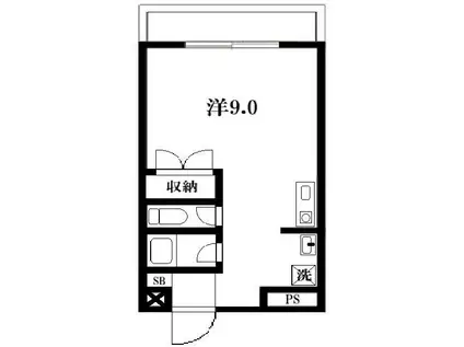 富士マンション(ワンルーム/4階)の間取り写真