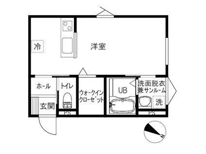 天神町1丁目BLOCKS-10(ワンルーム/2階)の間取り写真