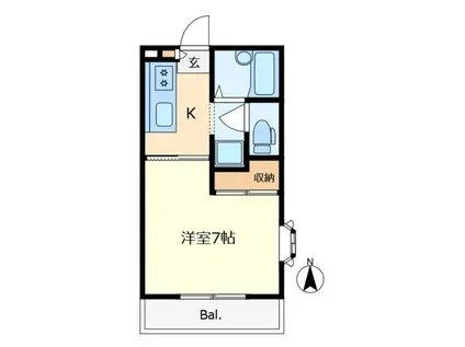 エルピス千葉(1K/1階)の間取り写真