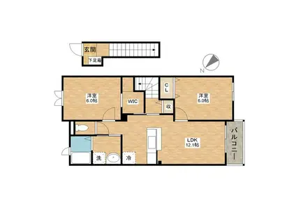 ブローテ(2LDK/2階)の間取り写真