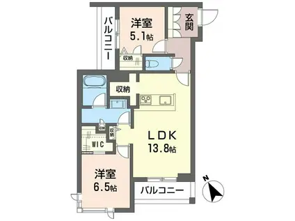 ウィステリアガーデン(2LDK/3階)の間取り写真