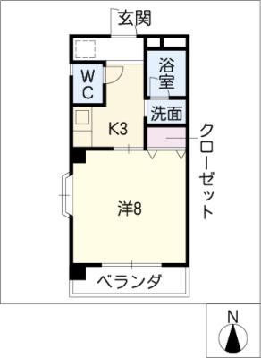 ハイム船橋A棟(1K/2階)の間取り写真