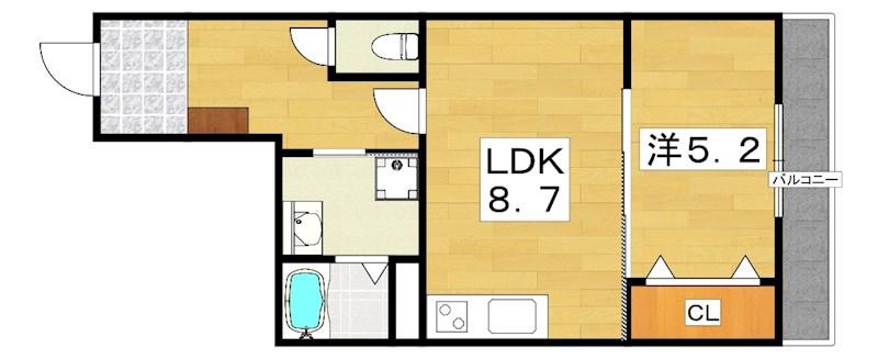 PREMIAU COURT津田元町(1LDK/2階)の間取り写真