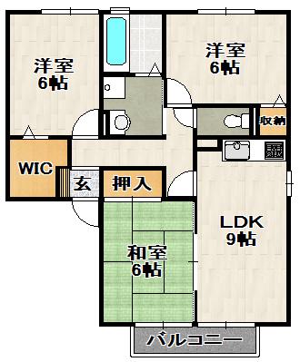 グリーンパレスI(3LDK/1階)の間取り写真